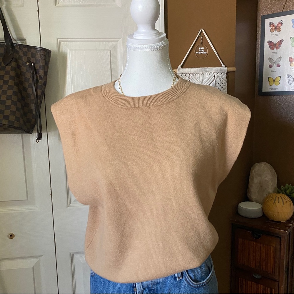 Zara sweater vest with shoulder pads